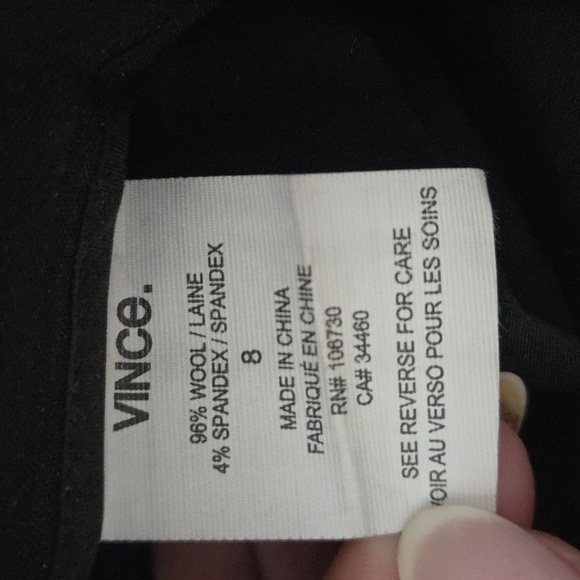 Vince Wool Black and White Dress Pants with Straight Leg - Picture 8 of 9